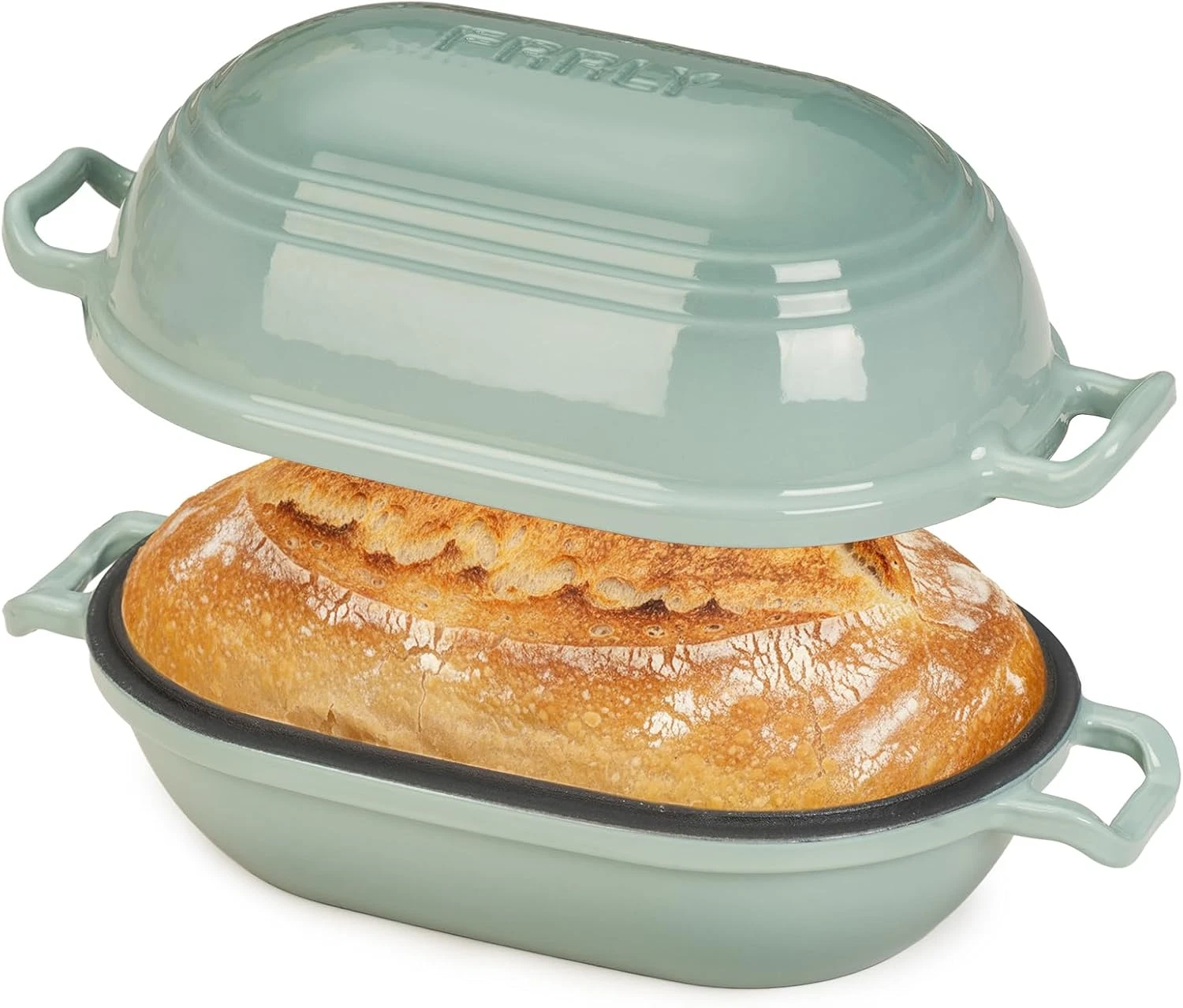 Enameled Cast Iron Dutch Oven for Sourdough Bread Baking,9 X 5-4/5 Inch Oval Cas