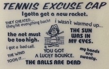 Original Vintage Tennis Excuse Cap Hot Peel Iron On Transfer