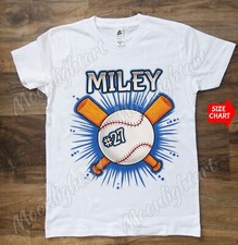 Personalized Name Number Baseball School Boys Team T-Shirt