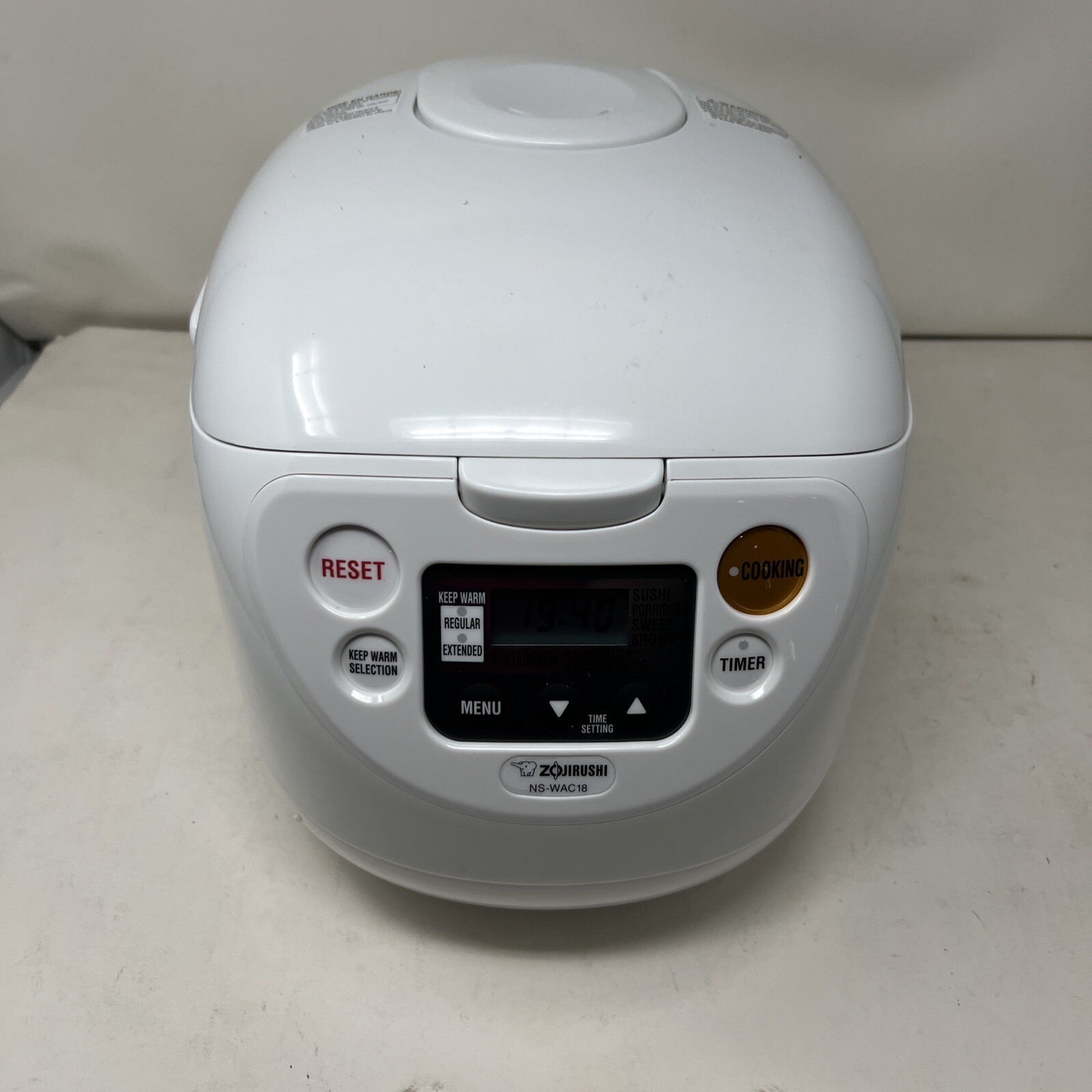 Zojirushi NSWAC18WD Rice Cooker & Steamer White Open Box eBay
