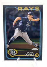 2024 Topps Chrome JACOB LOPEZ Baseball Rookie Base Card #502 Tampa Bay Rays