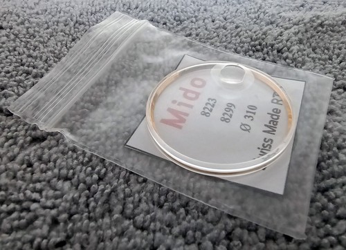 NEW ACRYLIC CRYSTAL WITH GOLD TENSION RING FOR MIDO COMMANDER 8223 , 8229 WATCH - Picture 3 of 4