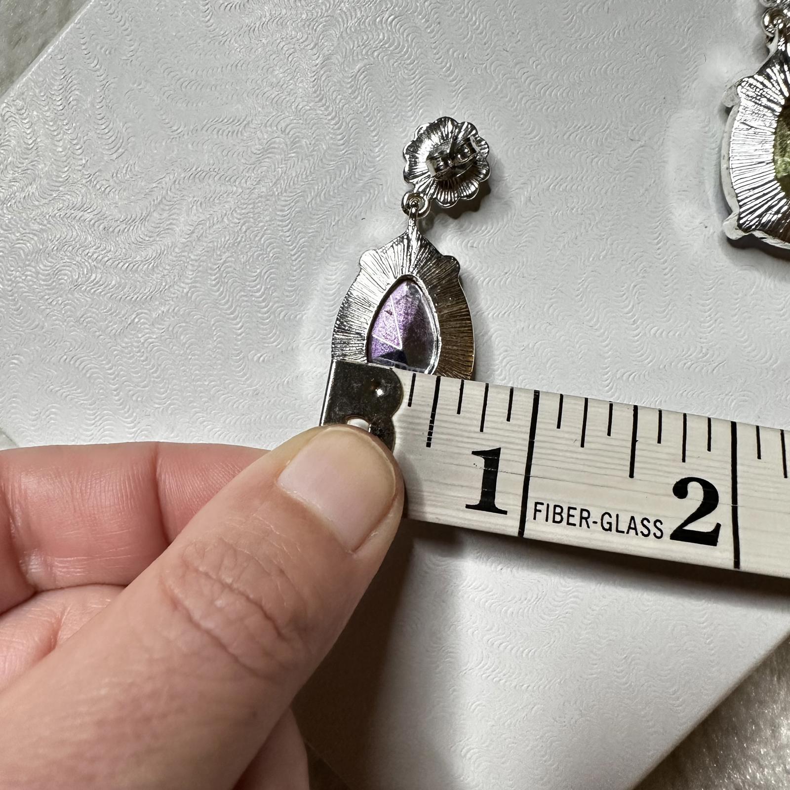 Iridescent Rhinestone Teardrop Statement Earrings… - image 8