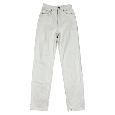 Ksubi High Rise Slim Straight Leg Jeans Canvas White Ivory Women's Sz 24