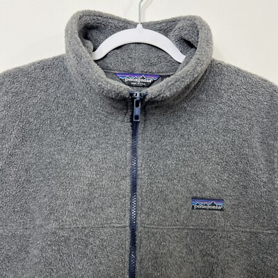 Vintage Patagonia Full Zip Fleece Jacket Sz Large Dark Gray | eBay