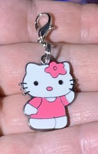 Silver Hello Kitty Charm Zipper Pull  Keychain Add On Clip 