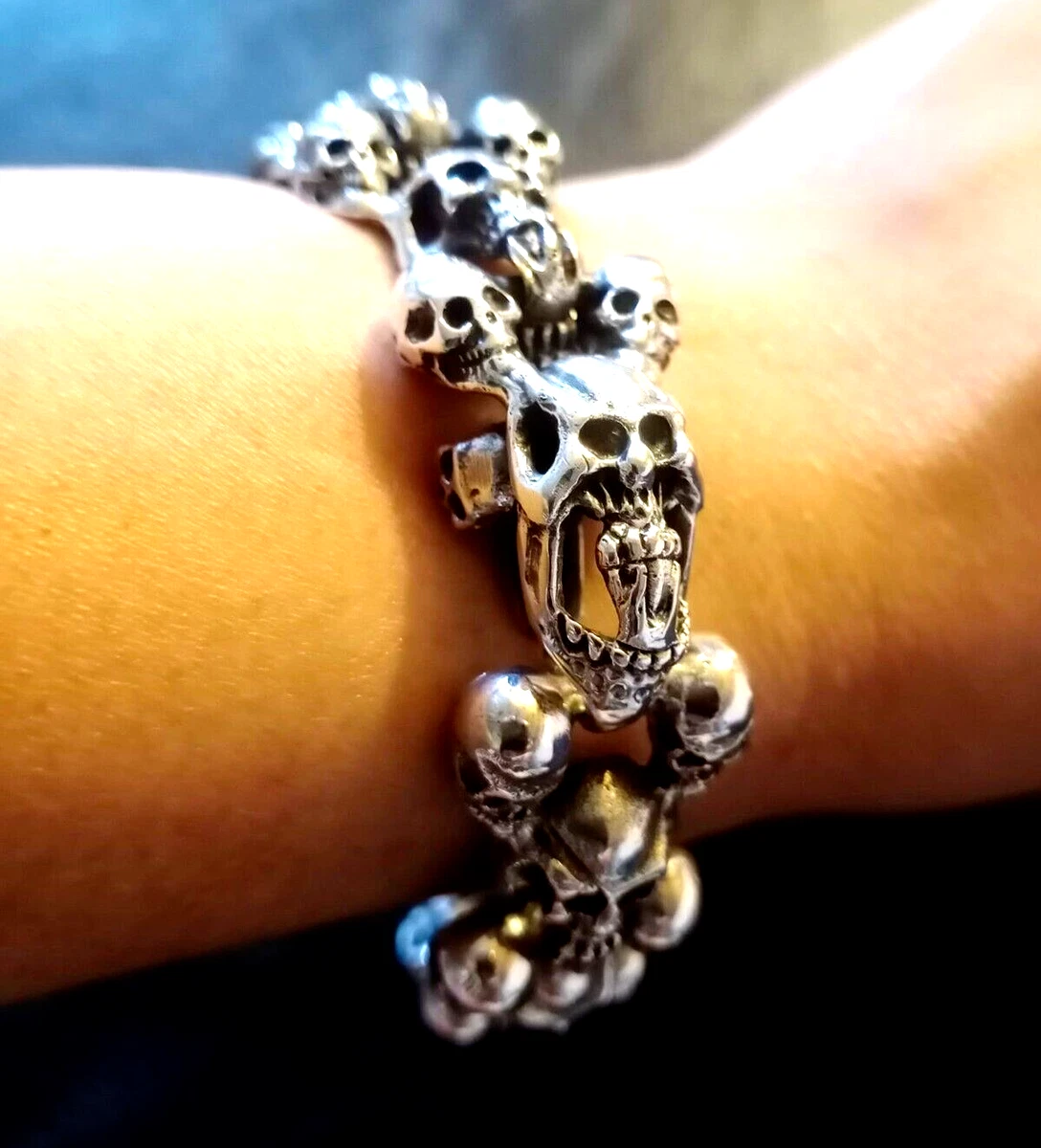 Men's Skull Bracelet in Silver