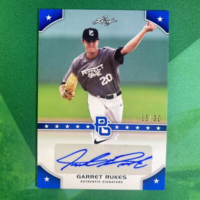 Greg Rukes Garret Rukes Auto #'d 10/30 Blue 2015 Leaf Nike Perfect Game Baseball ...