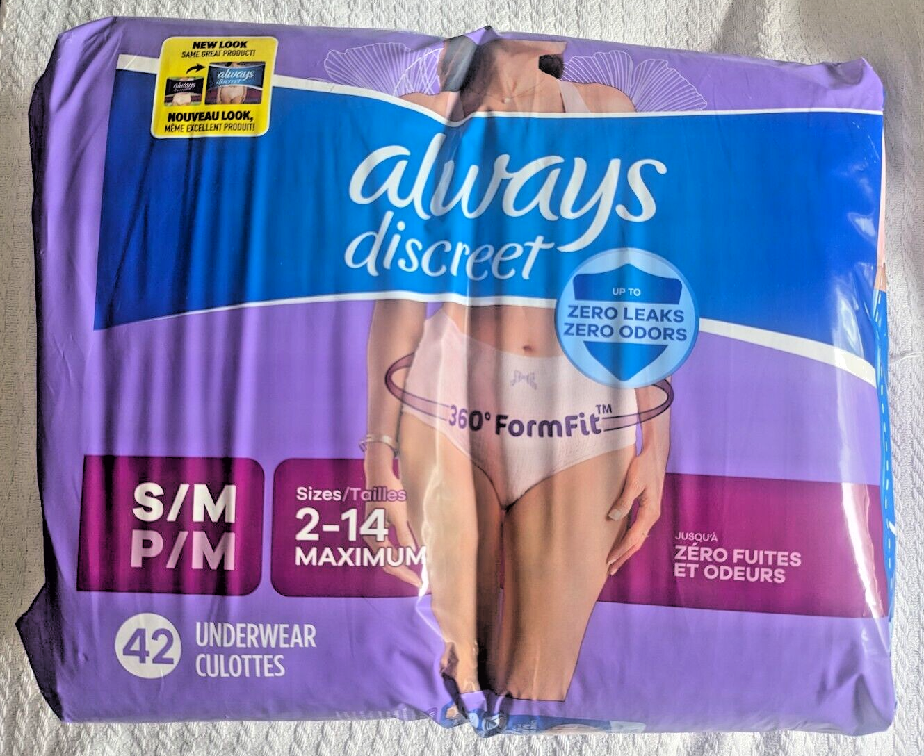 Discreet Label Boot Always Discreet Incontinence Underwear for Women, Maximum, Small / Med ...
