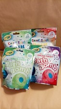 Colored Combo's Scented Bombs Lot of 4 Fun Bath Time Yellow, Red, Blue, Green