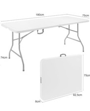 Tavolo tavolino pieghevole salvaspazio da giardino campeggio in plastica bianco