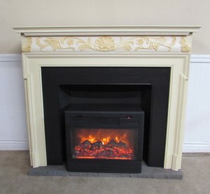 Heat Surge Marca Electrico Chimenea Amish Tallado Mantel