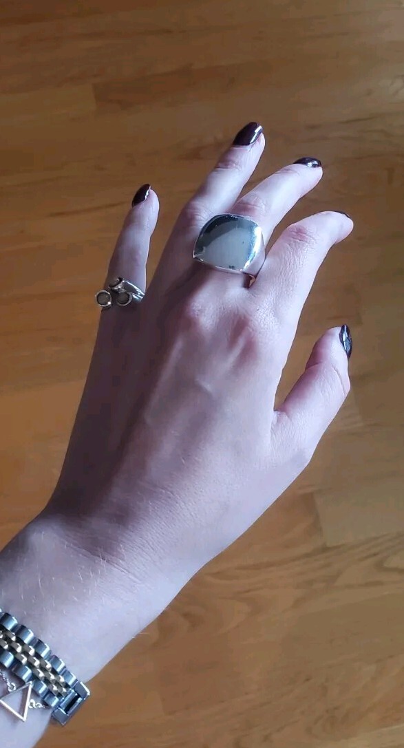 Sterling Silver 925 Square Large Statement Ring, … - image 2