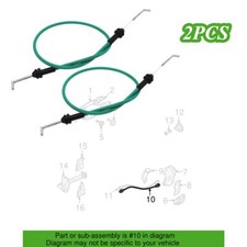 2Pcs For Kia Cerato Spectra Front Door Lock Handle Control Cable / Rod Assembly
