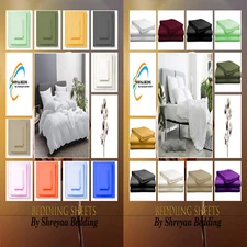 Hotel Egyptian Cotton Bedding Set Queen Size 7 PCs Select TC All Color