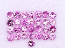 30.55 Ct Natural Pink Sapphire Round Cut 6 mm 29 Pcs Lot Loose Gems Certified DL