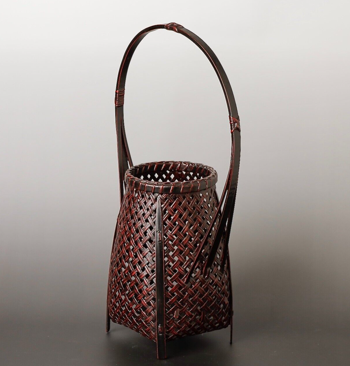 Japanese beautiful lacquered bamboo flower basket ZE54 | eBay