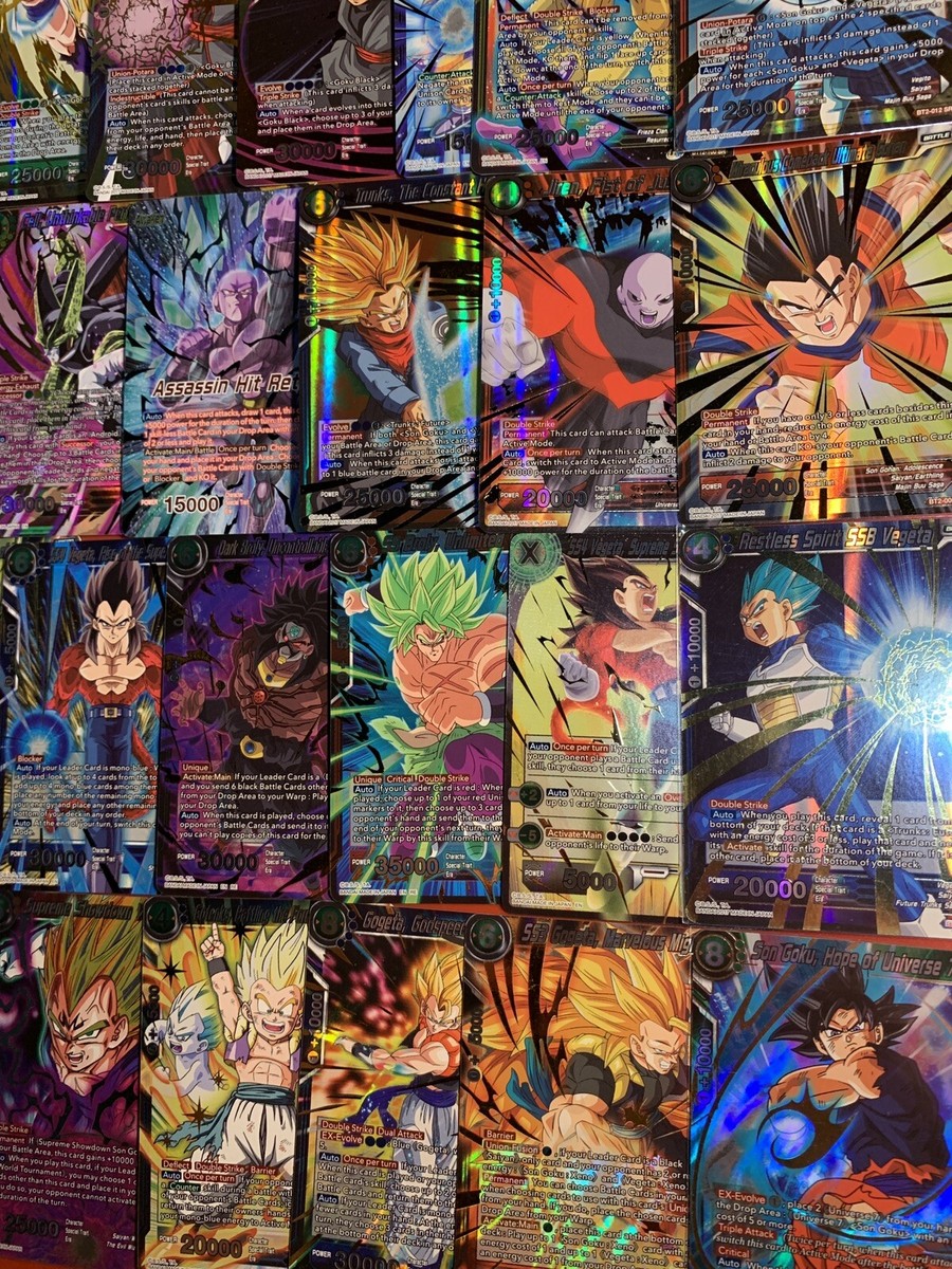 5 Super Rare SR Dragon Ball Super Cards - Gold Stamped Foil
