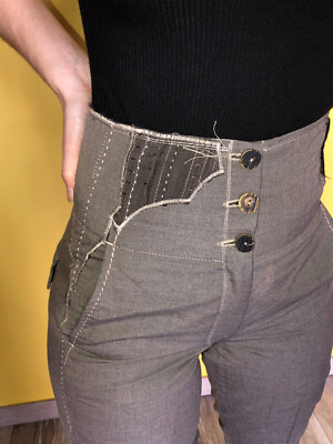 Pantalon Carotte Gris Marithé François Girbaud - Taille W26 (36FR) - Neuf Avec Étiquettes - Coton & Laine