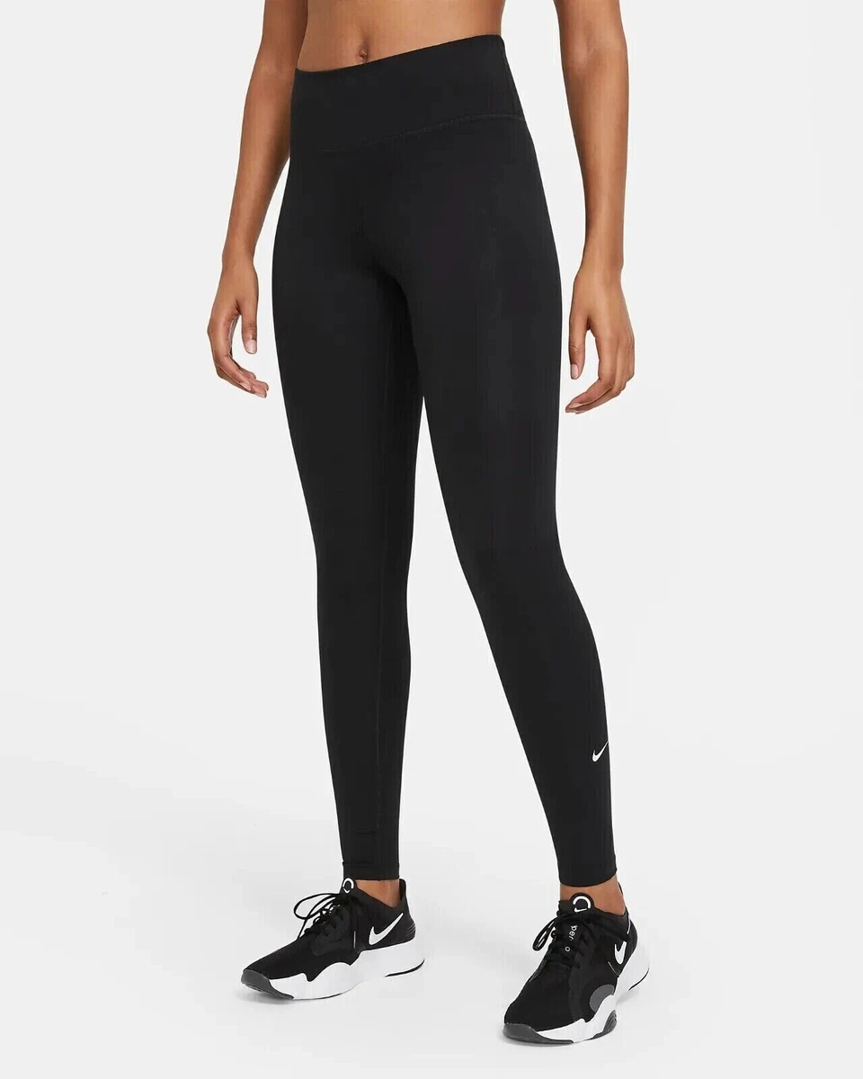 Nike One Tight Fit Mid Rise Full Length Leggings - Size S - Dry Fit  DD0252-010