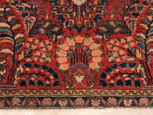 23" x 30" Vintage Handmade Sarouk Wool Rug - Picture 5 of 9