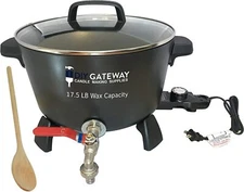 Wax Melter for Candle Making + Stirring Spoon: Extra Large 17.5 LB Wax Capacity 