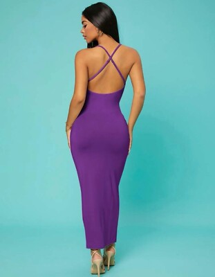 Dress size Medium women's Purple long Sleeveless new maxi Dress Sundresses  | eBay