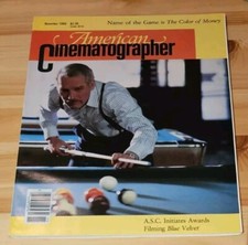 American Cinematographer Magazine November 1986 Paul Newman Color Of Money VG+