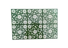 Juego de 6 baldosas cerámicas de pared para suelo exterior interior verde y blanco 6 x 6 pulgadas