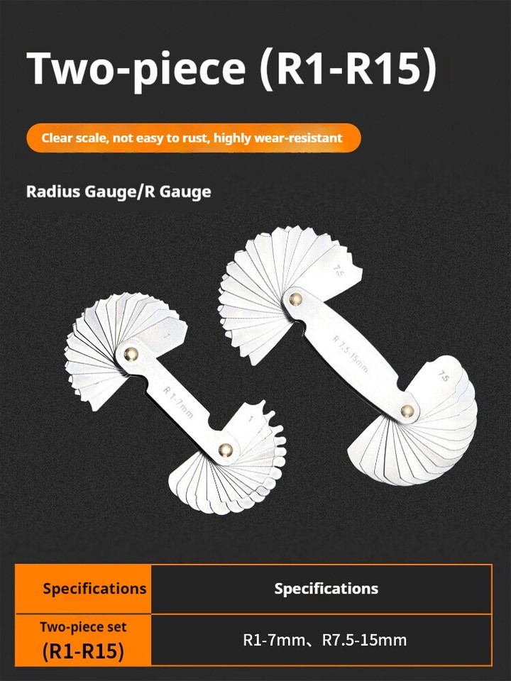 Radius Gage Gauge Stainless Steel High-precision R Angle Ruler ...