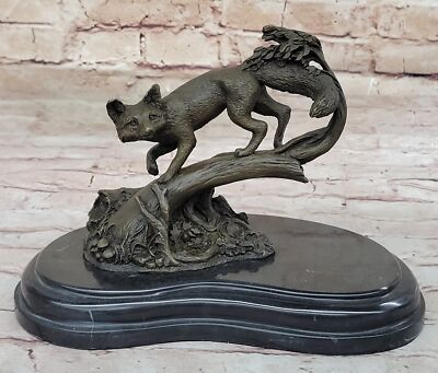 Unterzeichnet S.Beatuce Fox Wild Tier Bronze Statue Figur Skulptur Figur Angebot
