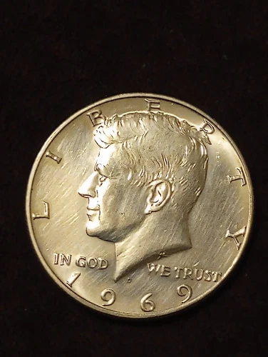 1969-D Kennedy Half Dollar 40% Silver Coin - AU+