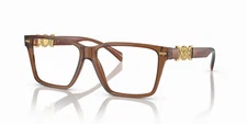 New VERSACE VE3335 5028 Transparent Brown/Demo Lenses 54mm Authentic Eyeglasses