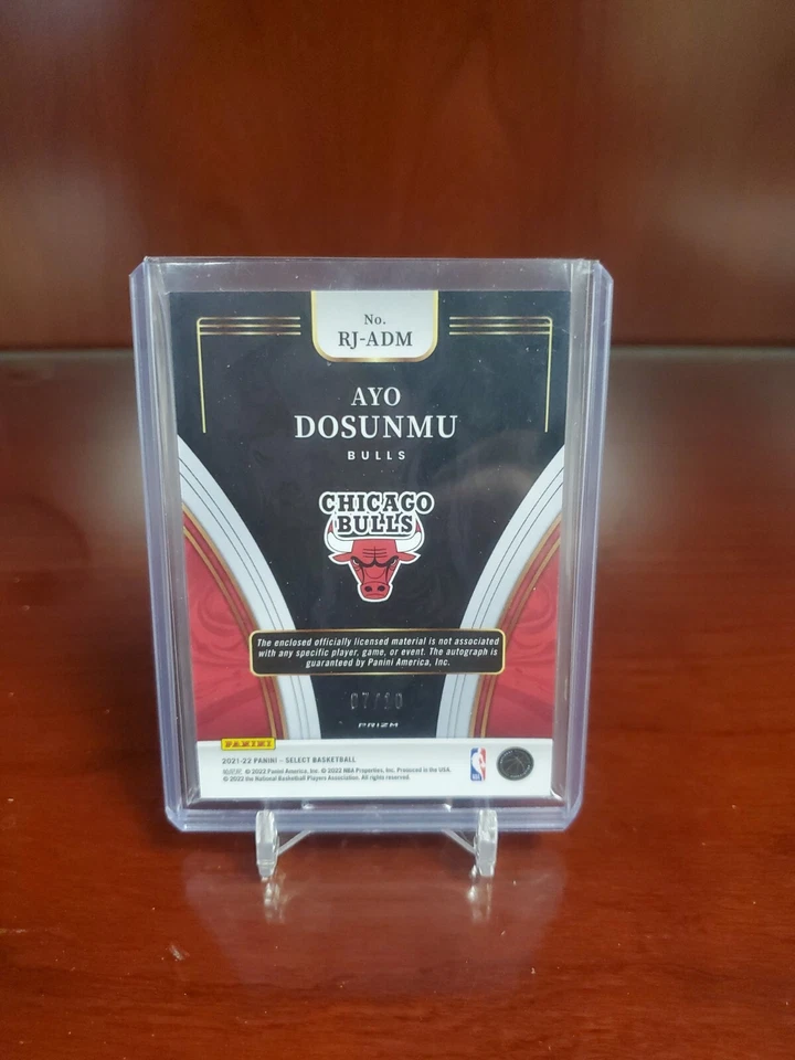 2021-22 Select Prizms Gold Disco #RJ-ADM Ayo Dosunmu /10 GOLD ROOKIE PATCH AUTO✅ - Image 2 of 2