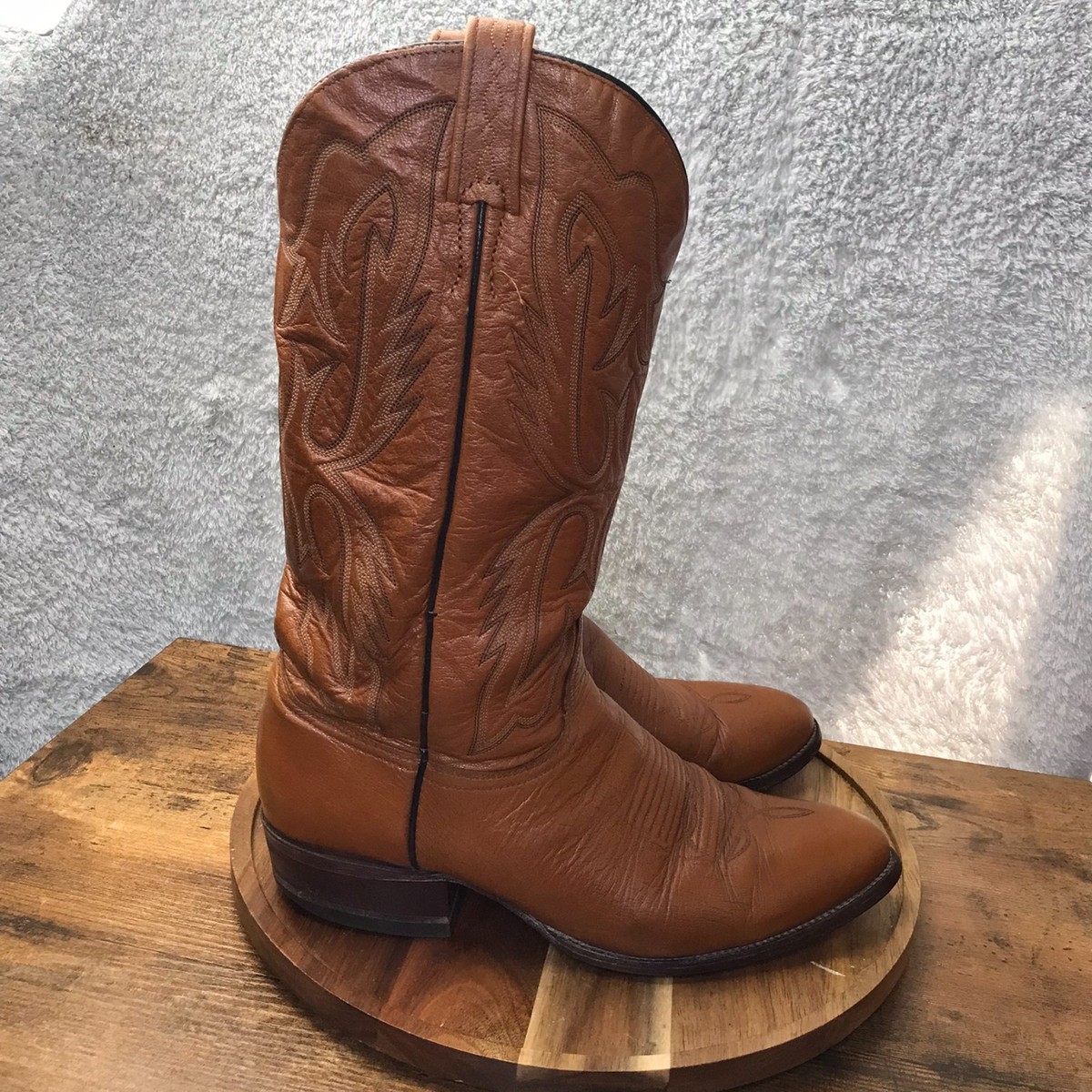 Drover J Chisholm Western Boots Mens 10.5D Brown Leather All  display picture 1