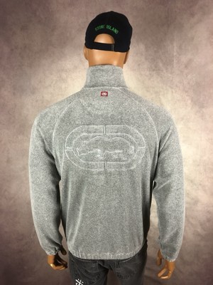 Ecko Unltd Gray Fleece Lined Jacket Streetwear Skater Urban Big Logo Size S