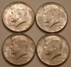 (4) 1964-D Kennedy Half Dollars original Frosty Choice to Gem BU all SILVER — photo 1