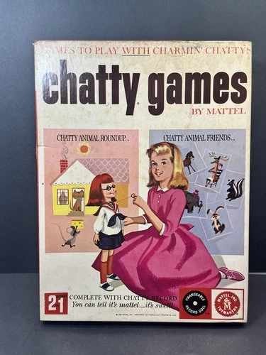 Vintage 1963 Mattel Chatty Games - Animal Roundup & Animal Friends - SEALED