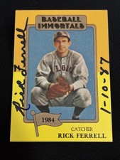 Rick Ferrell SSPC Immortals #189 On Card AUTO,Authentic (No COA) Boston Red Sox