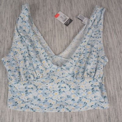 Rue 21 Tank Top Women's XLarge Crop Top With Floral Print Summer Fun Vibes