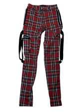 Tripp NYC Daang Goodman Bondage Pants Red Plaid Goth Punk Women's 1 25 vintage
