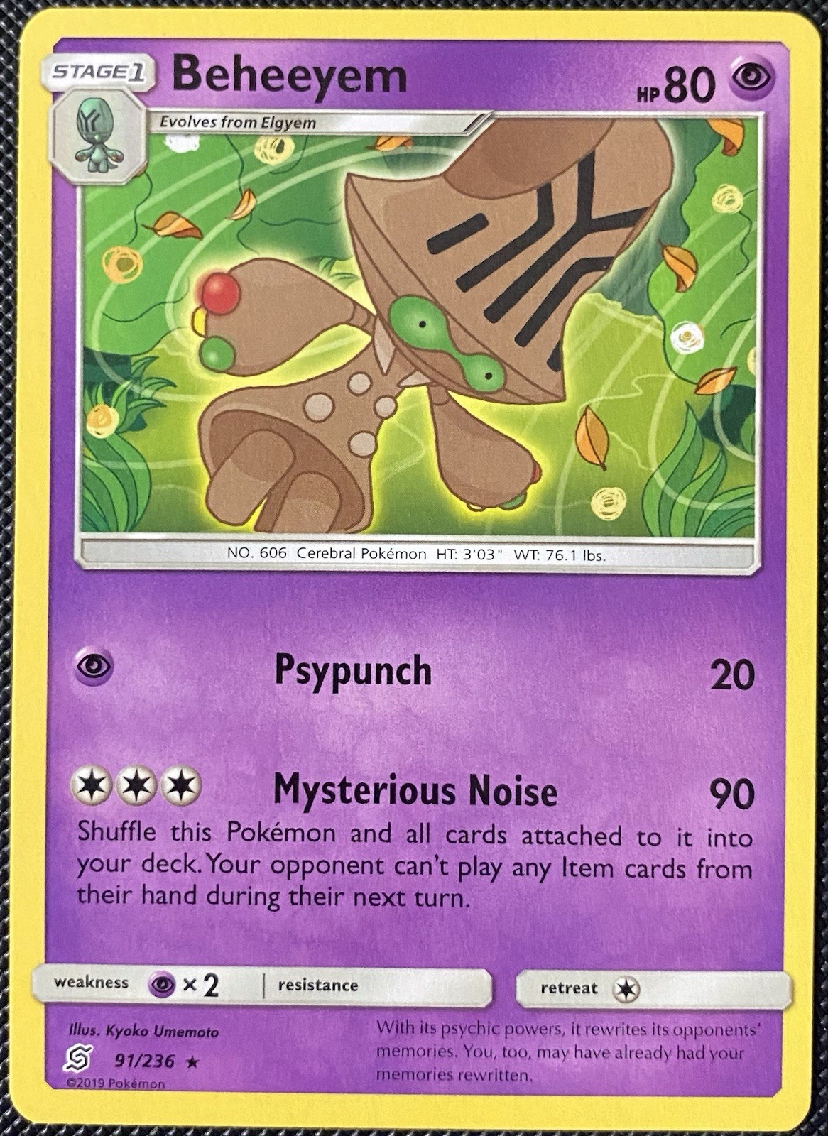 Beheeyem 91/236 Sm-Unified Minds Regular - Pokémon Card