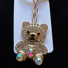 Bag Keychain Cute Bear Rhinestone Bag Charm Rhinestone Keyring Bling New