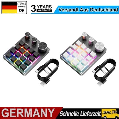 16 Keys 3 Knobs One-Handed Keyboard Type-C Wired Macro Pad Mechanical Keyboard