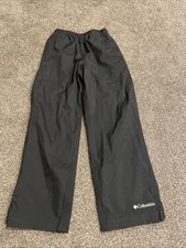 Columbia Kids Black Waterproof Pants Rain Hiking Boy Girl Cargo Sz S 8 
