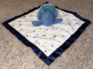 Cloud Island Blue Dinosaur Triceratops Lovey Baby Security Blanket Target Satin