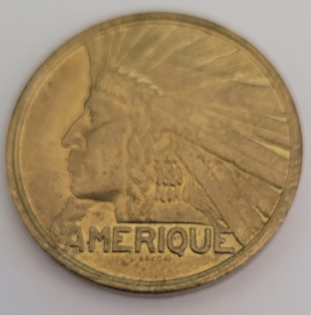 Médaille Exposition Coloniale – Sculpteur Morlon – Bronze 32 Mm – France – Usée