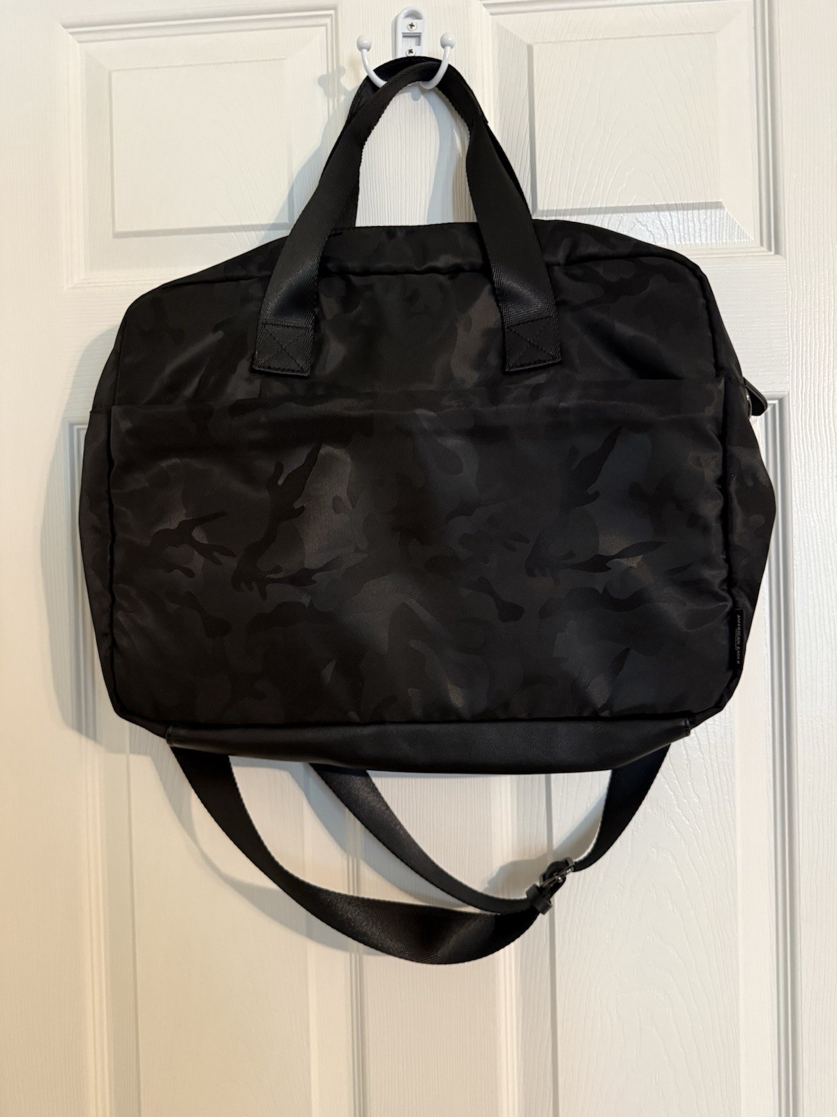 American Eagle Outfitters Black Camouflage Laptop Messenger Bag