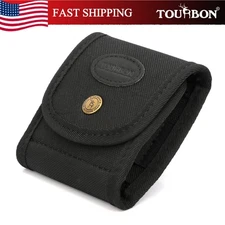 TOURBON Black Hunting Rifle Ammo Carry Pouch Ammunitions Wallet Clip on Belt