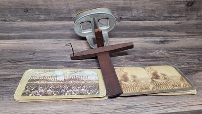 Antique UNDERWOOD & UNDERWOOD Sun Sculpture Stereoscope 3D Image Viewer w/cards!